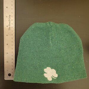 Green and White St. Patrick's Day Clover Beanie (size Small)